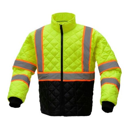 Gss Safety GSS Safety 8007 Quilted Jacket, Class 3, Lime/Black, 2XL 8007-2XL